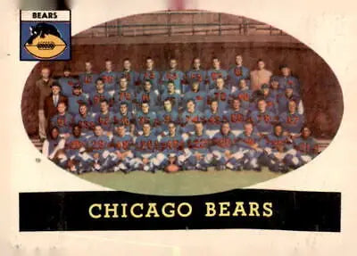 Vintage Chicago Bears team photo featured on 1958 Topps #29 trading card