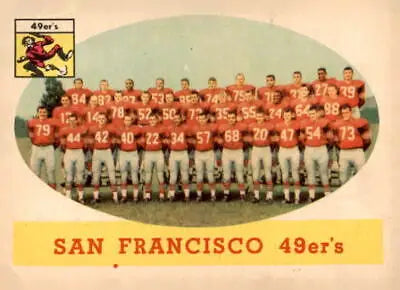 Vintage San Francisco 49ers team photo from 1958 Topps #41 collectible card