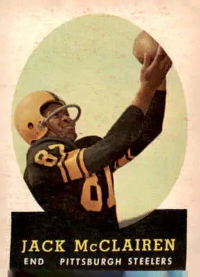 Vintage trading card of Jack McClairen from the 1958 Topps Pittsburgh Steelers collection