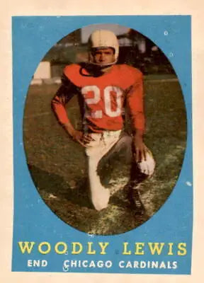 Vintage football trading card of Woodley Lewis from the 1958 Topps set