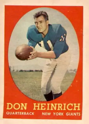 Vintage 1958 Topps #83 Don Heinrich trading card for sports trading enthusiasts