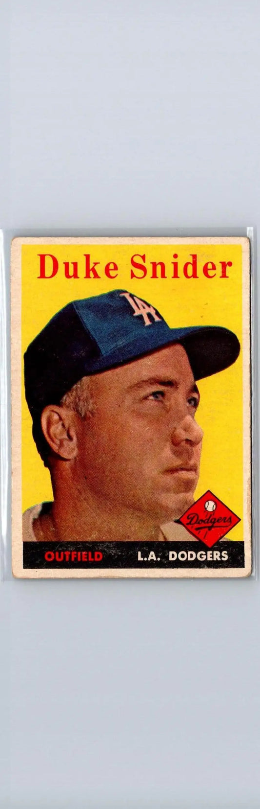 Duke Snider baseball card from the 1958 Topps #88 trading cards collection