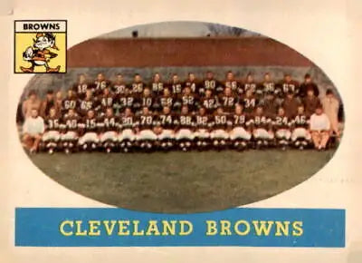 Vintage Cleveland Browns team photo for 1958 Topps trading card collection