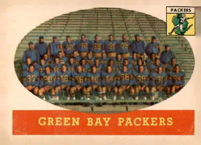 Vintage Green Bay Packers team photo featured on 1958 Topps trading card EX-MT
