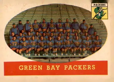 Vintage Green Bay Packers team photo from 1958 for 1958 Topps #96 Green Bay Packers card