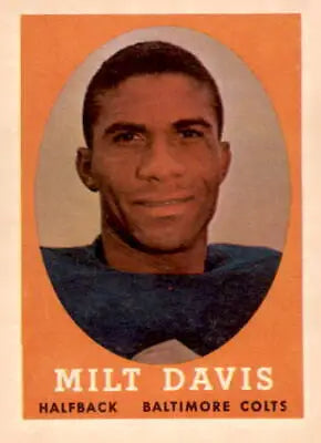 Vintage 1958 Topps Milt Davis trading card from the Milt Davis trading collection