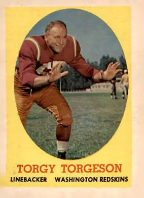 Vintage Topps Card #97 Torgy Torgeson EX-MT featuring former NFL player memorabilia