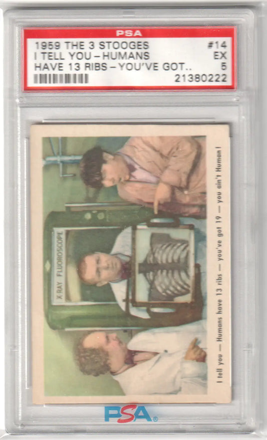 Graded 1959 The 3 Stooges trading card PSA 5 from I Tell You-Humans collection