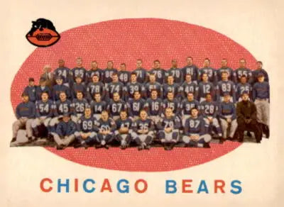 Vintage Chicago Bears team photo from the 1959 Topps 1st series checklist