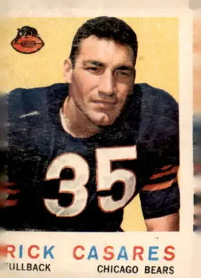 Vintage Rick Casares football card from 1959 Topps #120 showcasing Rick Casares football memorabilia