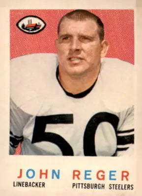 Vintage football card featuring John Reger of the Pittsburgh Steelers from 1959 Topps #124