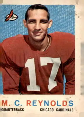 Vintage football card of M.C. Reynolds from 1959 Topps #135 Chicago Cardinals