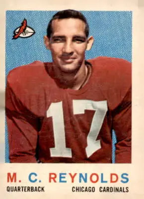 Vintage Chicago Cardinals football card from 1959 Topps #135 M.C. Reynolds