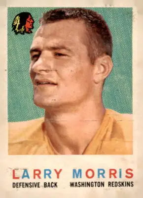 Vintage Larry Morris football card featuring Washington Redskins from 1959 Topps #141