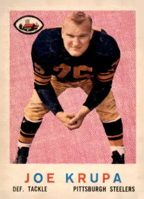 Vintage football card featuring Joe Krupa from the Pittsburgh Steelers 1959 Topps series