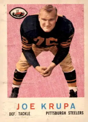 Vintage football card of Joe Krupa from the 1959 Topps Pittsburgh Steelers collection