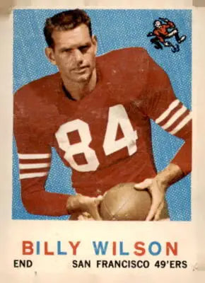 Vintage football card of Billy Wilson from the San Francisco 49ers 1959 Topps collection