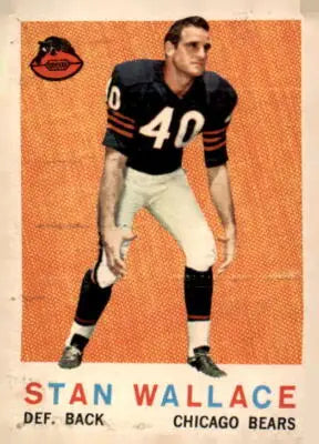Vintage football card of Stan Wallace from 1959 Topps #159 Chicago Bears collectible