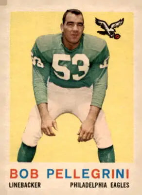 1960s Bob Pellegrini Philadelphia Eagles football card from 1959 Topps #16 VG-EX