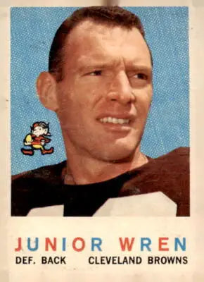 Vintage 1959 Topps Junior Wren football card featuring Junior Wren in collectible Wren football memorabilia