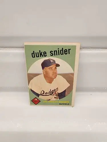 Vintage Duke Snider baseball trading card from 1959 Topps Los Angeles Dodgers collection