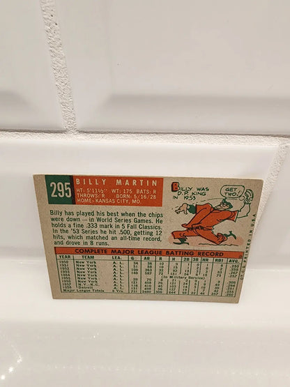 Vintage Billy Martin baseball card from 1959 Topps series featuring sports trading cards
