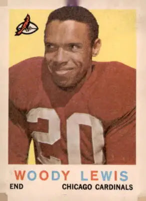 Vintage football card featuring Woodley Lewis of the Chicago Cardinals from 1959 Topps
