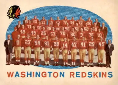 Vintage Washington Redskins team photo from 1959 Topps trading card in EX-NM condition