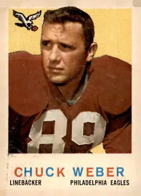 Chuck Weber football card from 1959 Topps #94 featuring Philadelphia Eagles player