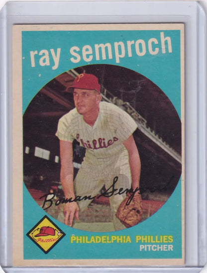 Vintage Topps Baseball card featuring Ray Semproch of the Philadelphia Phillies