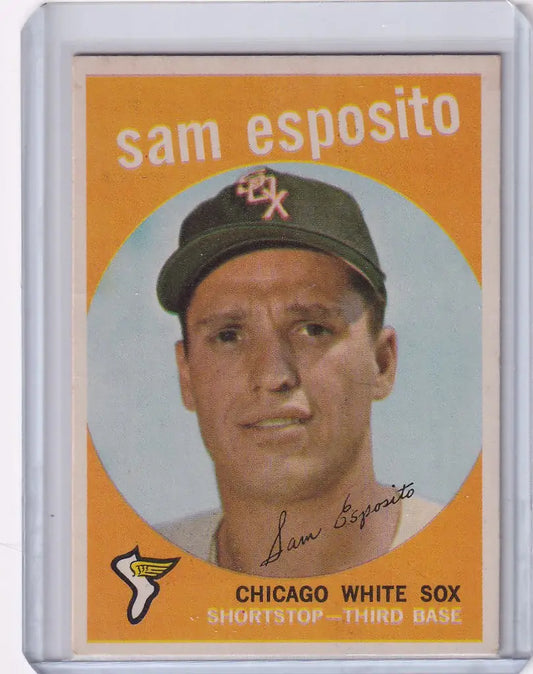 Vintage 1959 Topps Baseball card of Sammy Esposito from the Chicago White Sox