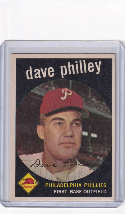 Vintage 1959 Topps Baseball card of Dave Philley, Philadelphia Phillies player