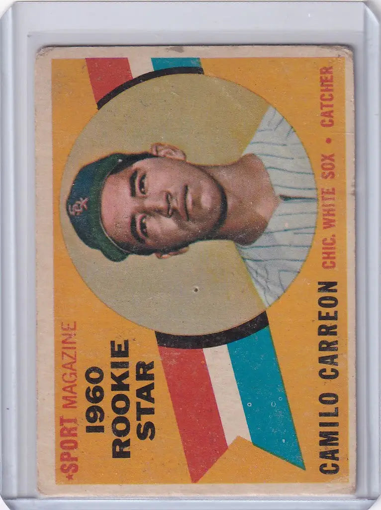 Vintage baseball card of Camilo Carreon with Chicago White Sox from 1960 Topps