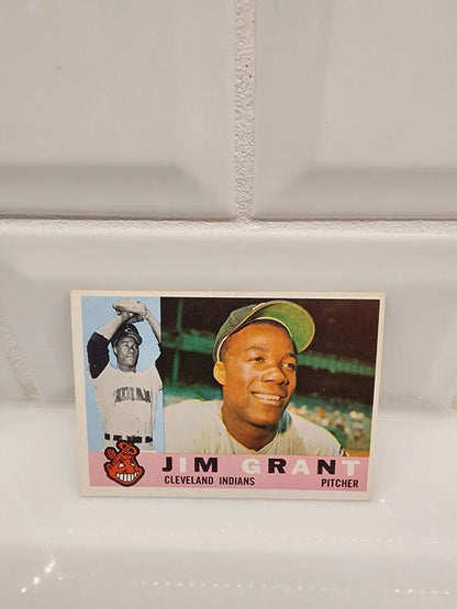 1960 Topps Mudcat Grant baseball card featuring Jim Grant, Cleveland Guardians trading card