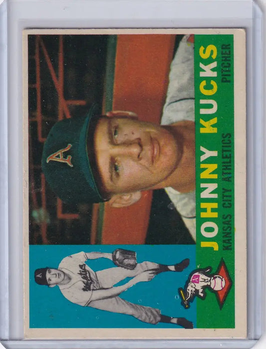 Baseball card of Johnny Kucks from the Kansas City Athletics 1960 Topps set