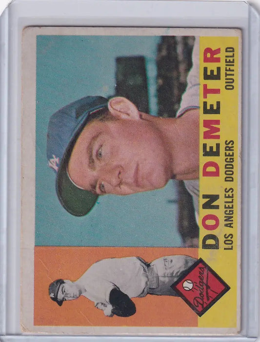 Vintage 1960 Topps baseball card of Don Demeter from the Los Angeles Dodgers