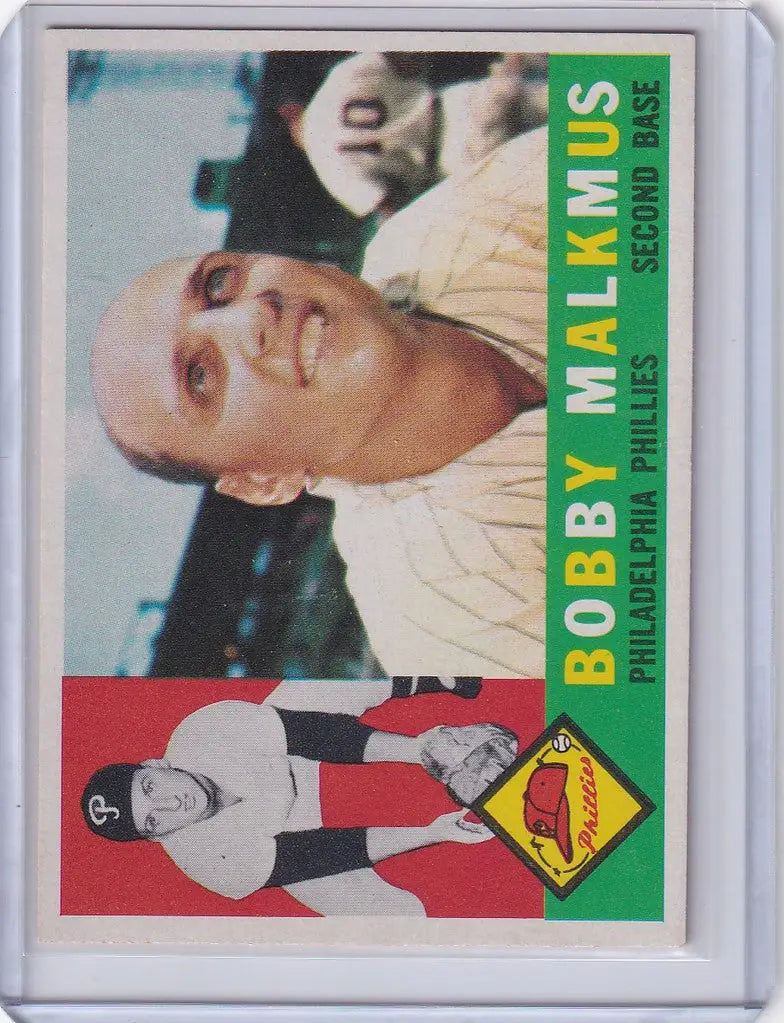 Baseball card of Bobby Malkmus - Philadelphia Phillies in a white uniform