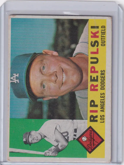 1960 Topps #265 Rip Repulski Baseball Card featuring Los Angeles Dodgers player