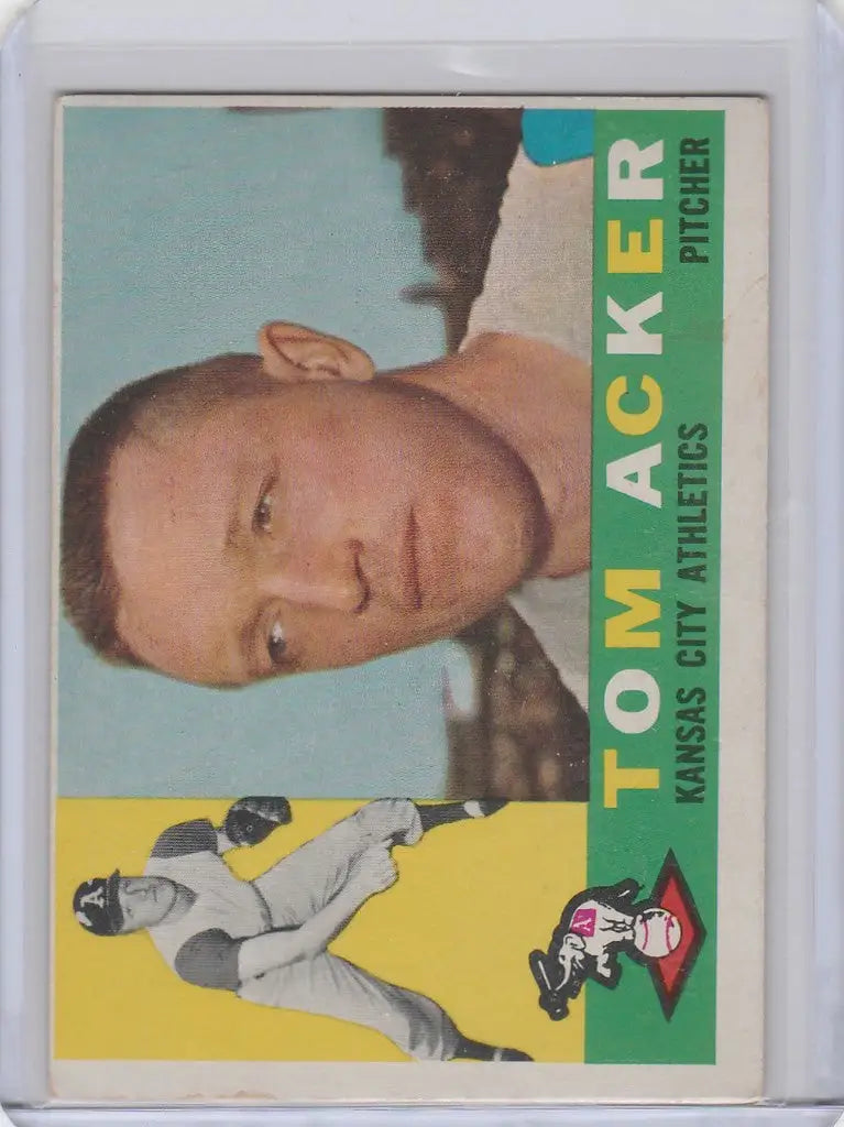 Baseball card of Tom Acker from the Kansas City Athletics 1960 Topps #274 EX
