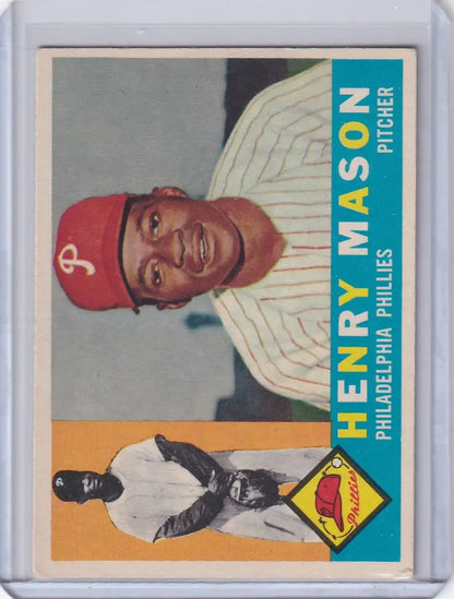 1960 Topps #331 Henry Mason baseball card featuring Philadelphia Phillies player