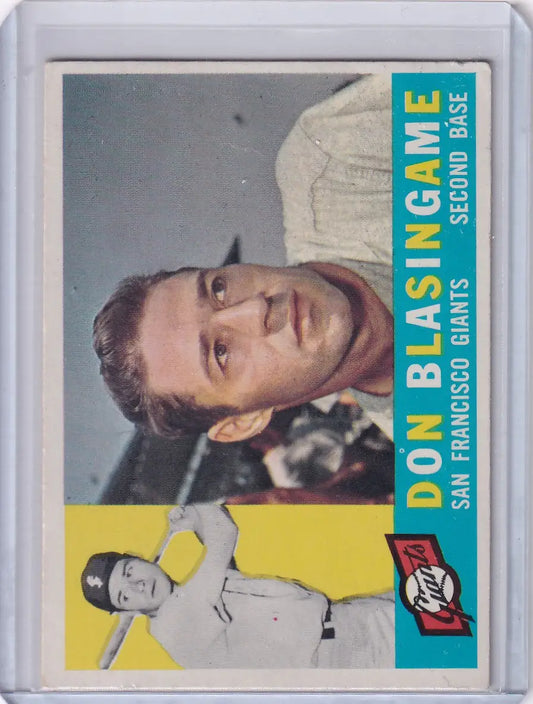 Vintage baseball card of Don Blasingame, San Francisco Giants player portrait