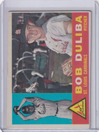 1960 Topps #401 Bob Duliba St. Louis Cardinals RC trading card display image