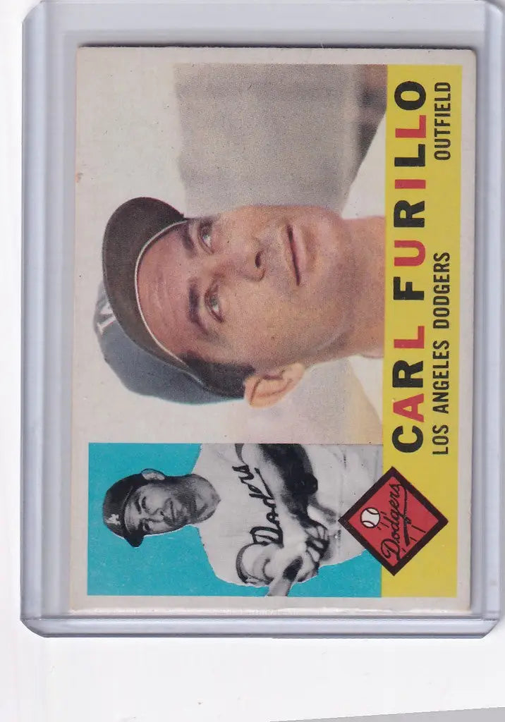 Carl Furillo 1960 Topps Baseball card featuring Los Angeles Dodgers player