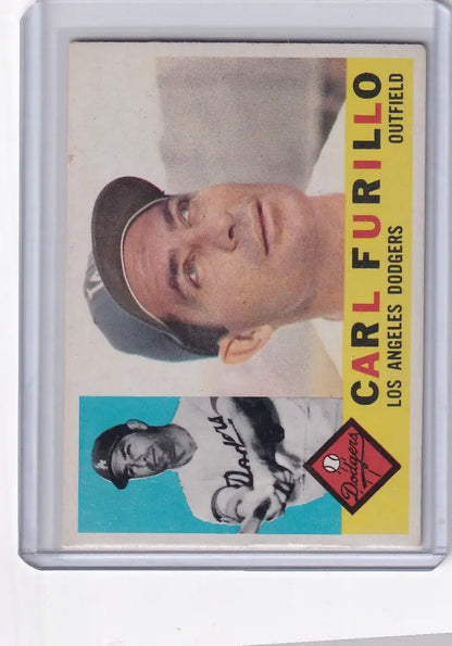 Carl Furillo 1960 Topps Baseball card featuring Los Angeles Dodgers player