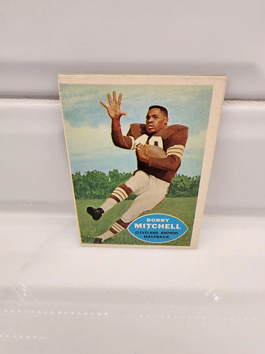 Trading card featuring Bobby Mitchell from 1960 Topps Bobby Mitchell series