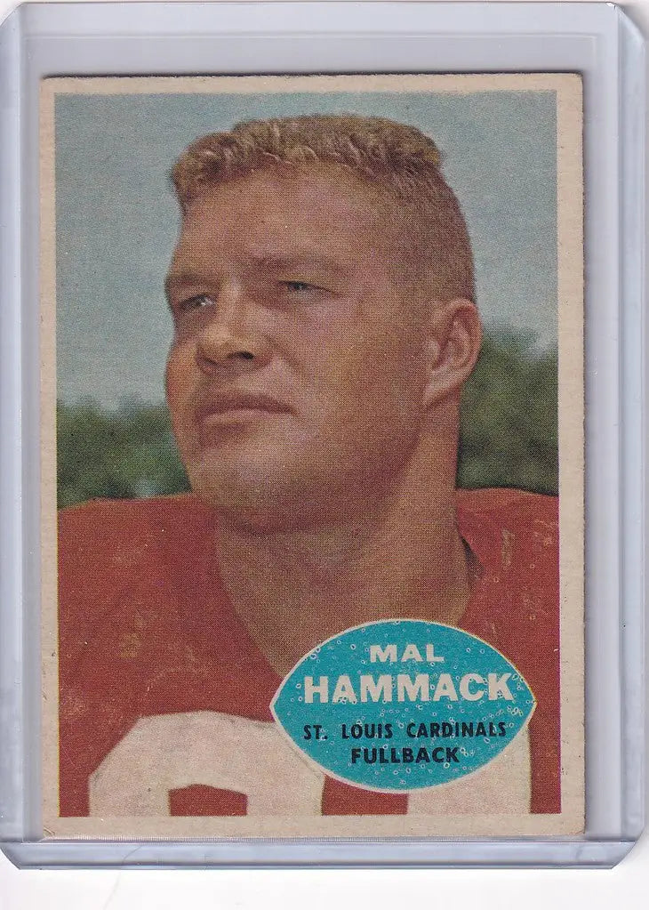 Vintage Topps Football card of Mal Hammack from the St. Louis Cardinals