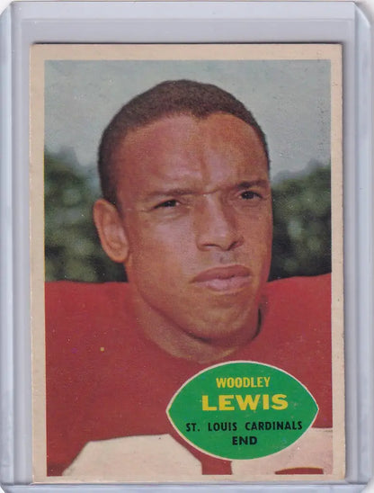 Vintage Topps Football card of Woodley Lewis from the St. Louis Cardinals