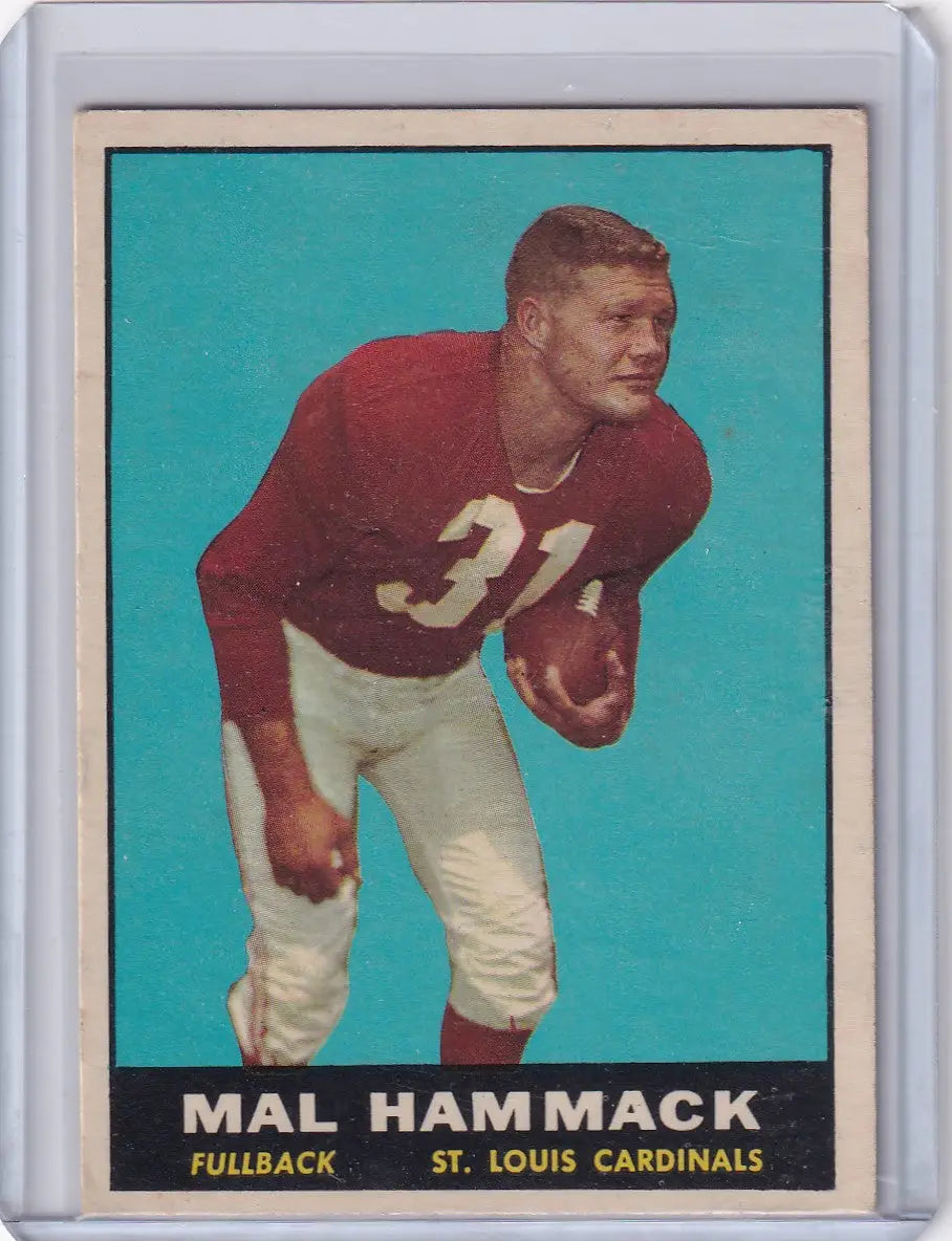 Vintage Topps Football card of Mal Hammack, fullback for St. Louis Cardinals
