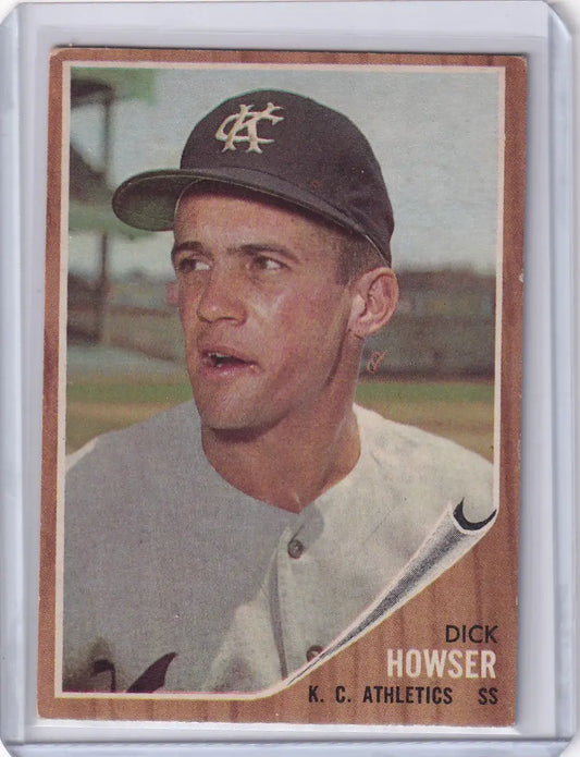 Vintage 1962 Topps Dick Howser baseball card Kansas City Athletics shortstop collectible