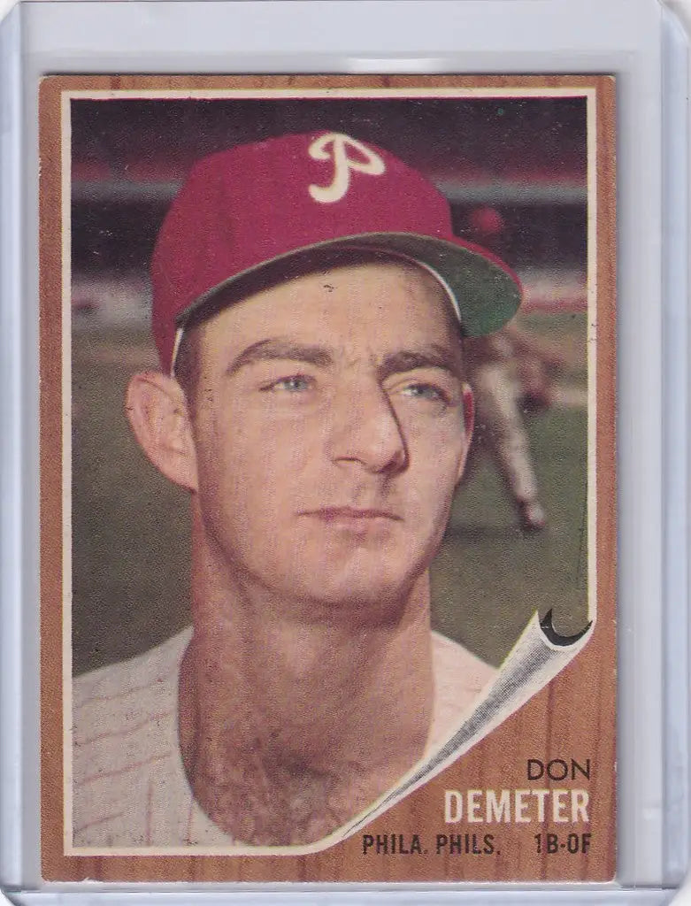 Baseball trading card of Don Demeter from the Philadelphia Phillies 1962 Topps set
